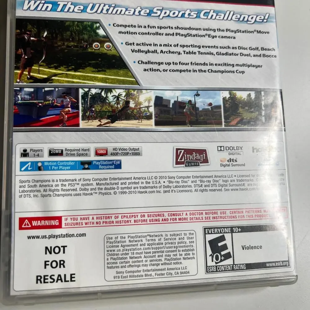 Sports Champions PS3‎ PlayStation Move Game Complete